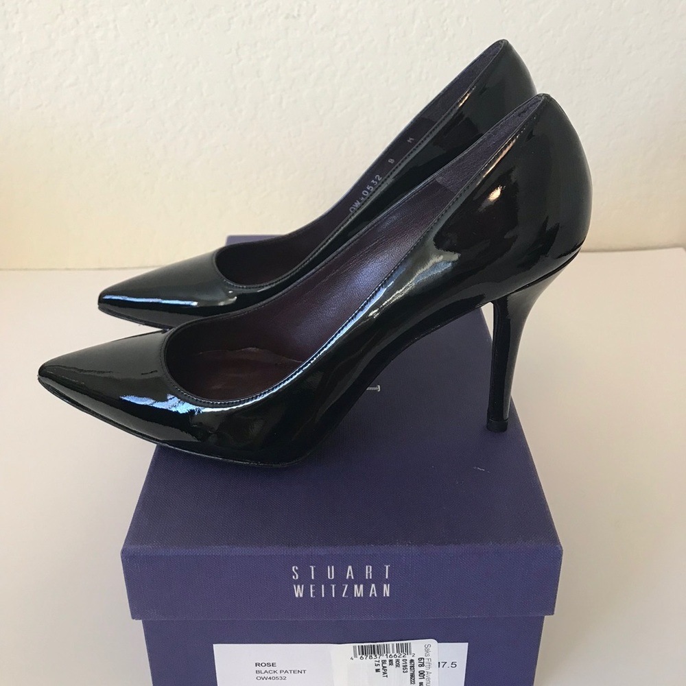 Stuart Weitzman Black Patent Pumps